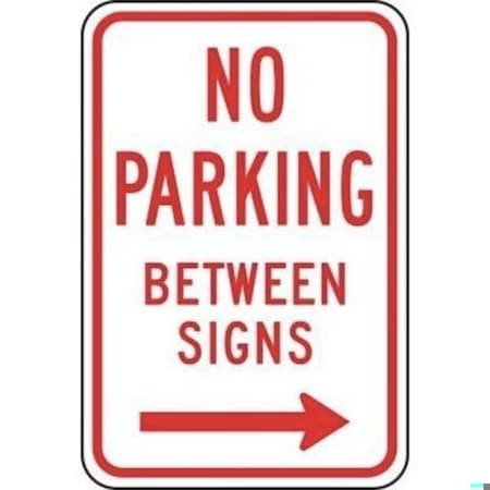 Accuform TRAFFIC SIGN NO PARKING BETWEEN SIGNS FRP122RA